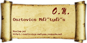 Osztovics Mátyás névjegykártya