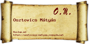Osztovics Mátyás névjegykártya