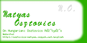 matyas osztovics business card